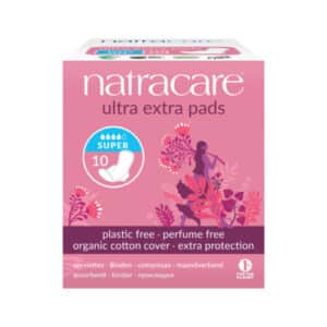 Natural pads with an extra cushion layer and wings - absorbency for medium or heavy menstrual flow.